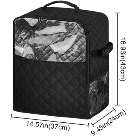 Tas Penyimpanan Pelindung Anti Debu untuk Blender 68 Liter yang Kompatibel dengan KitchenAid, Nilon Berlapis Hitam dengan Kantong (L)